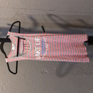 Gray and Pink Lake Life Tank Top
